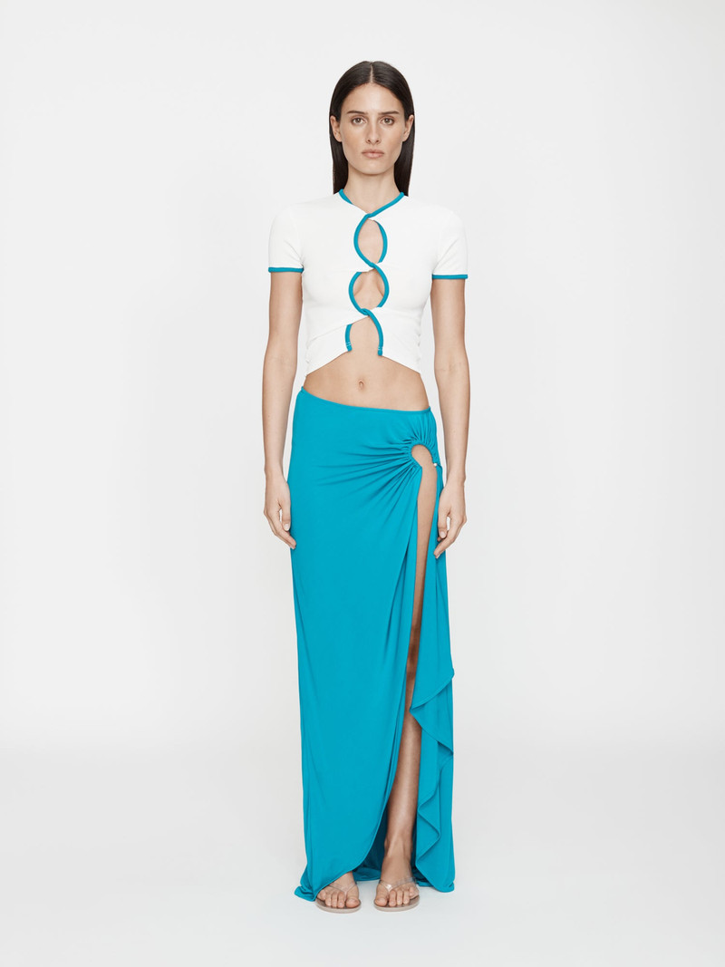 CHRISTOPHER ESBER Open Twist Contrast Bind Tee outlook