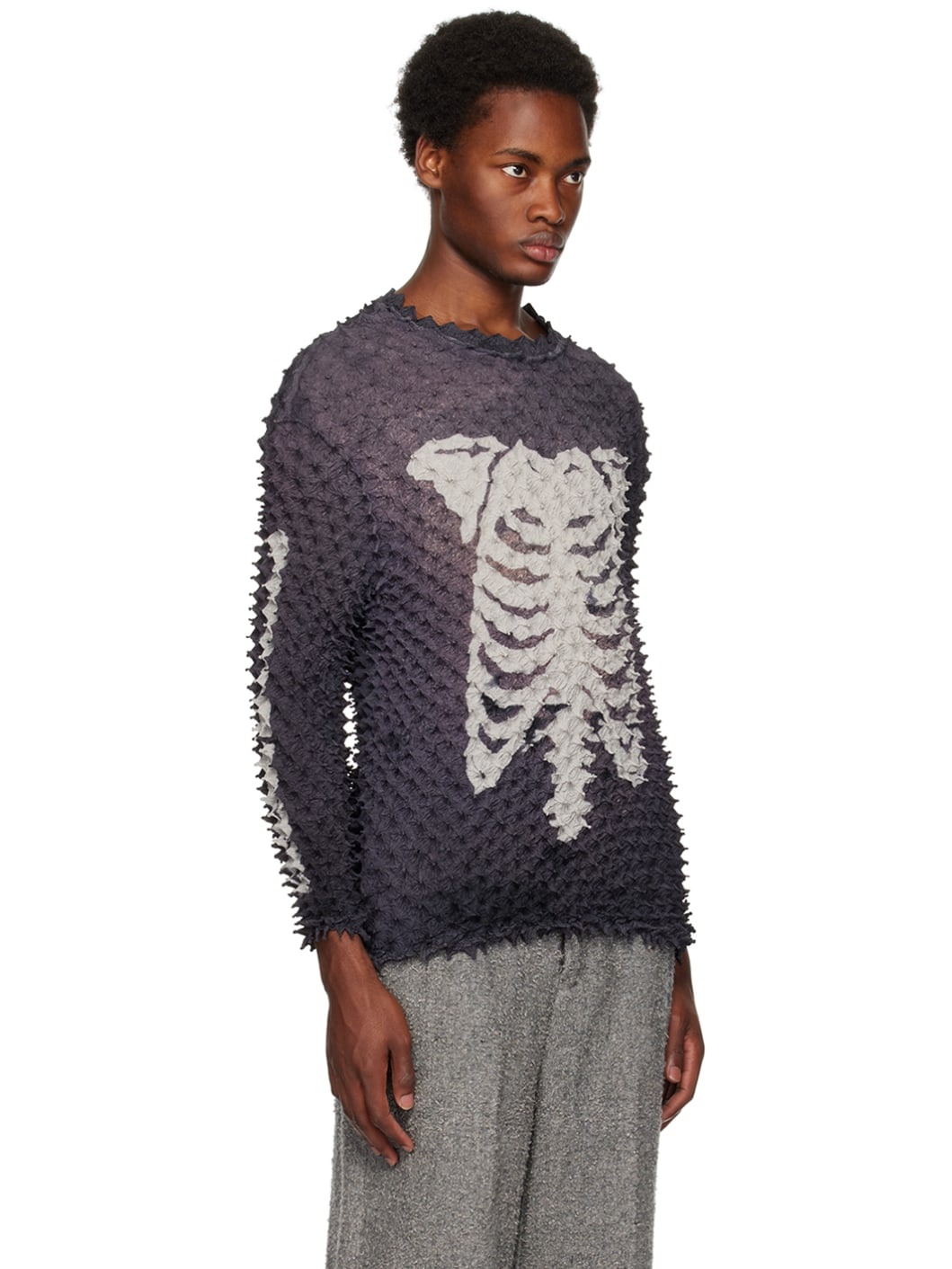 Black Shibori Long Sleeve T-Shirt - 2
