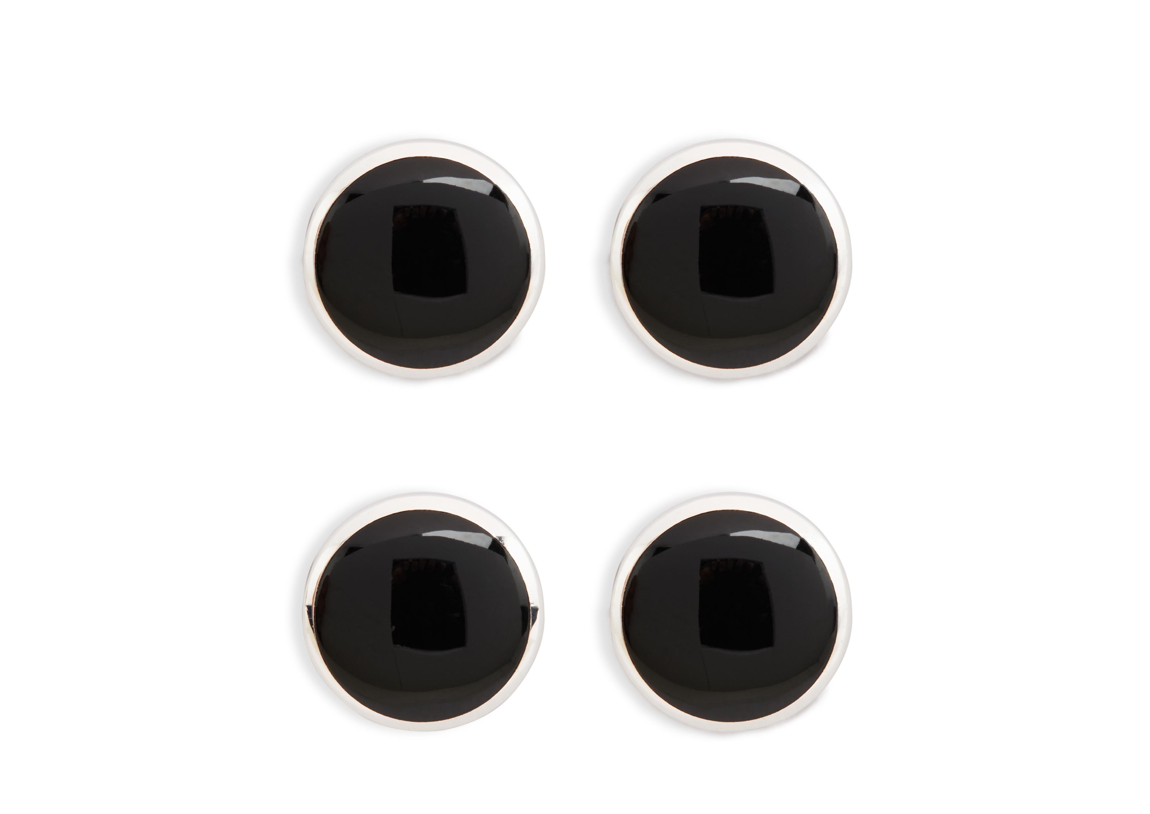 ONYX ROUND SHIRT STUDS - 1