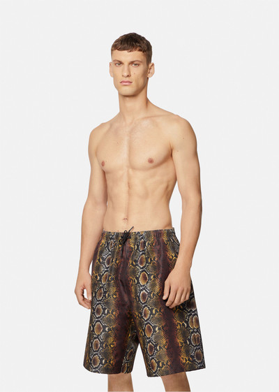 VERSACE Python Print Long Swim Shorts outlook