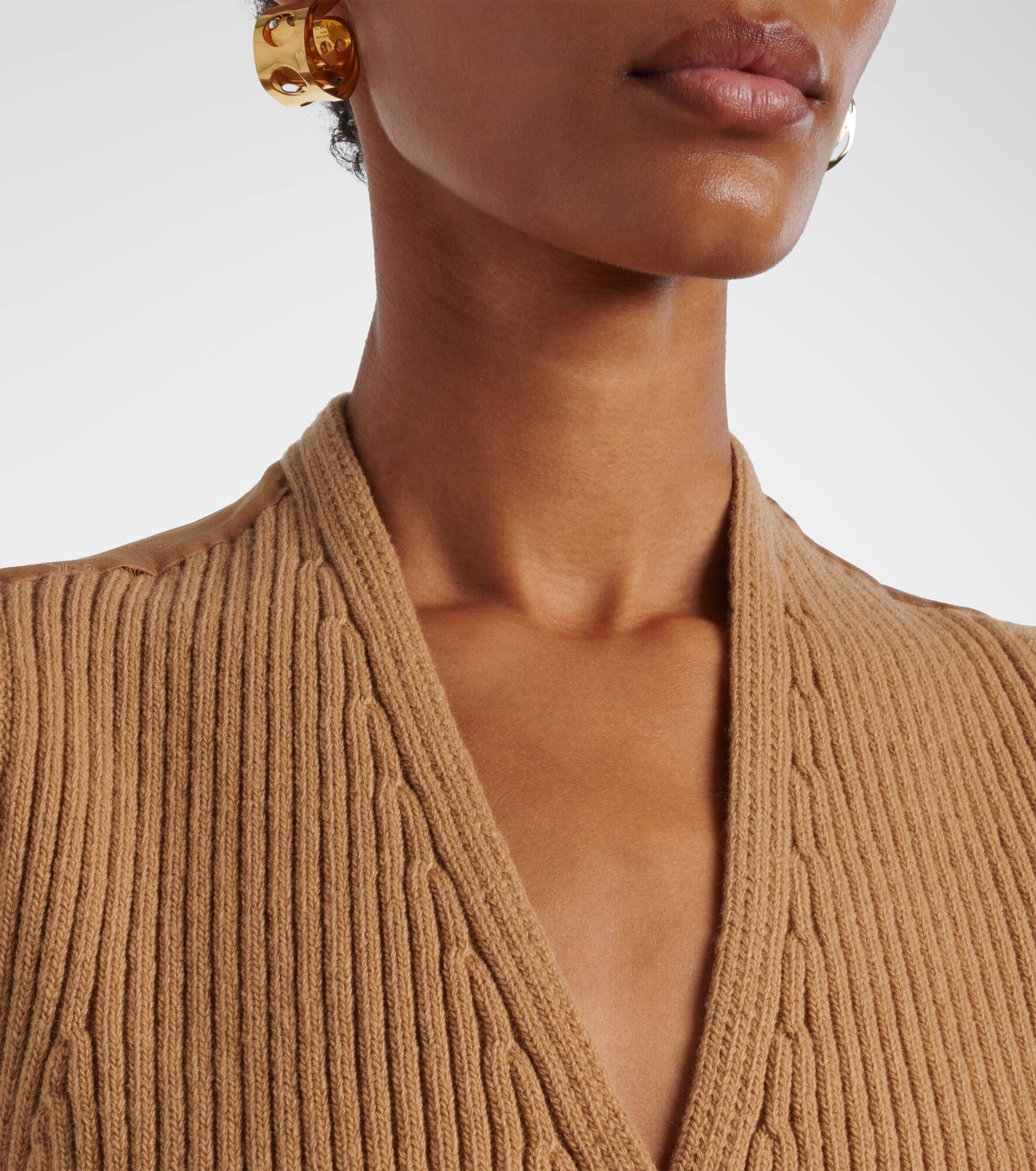 Madre paneled wool-blend and satin vest - 4