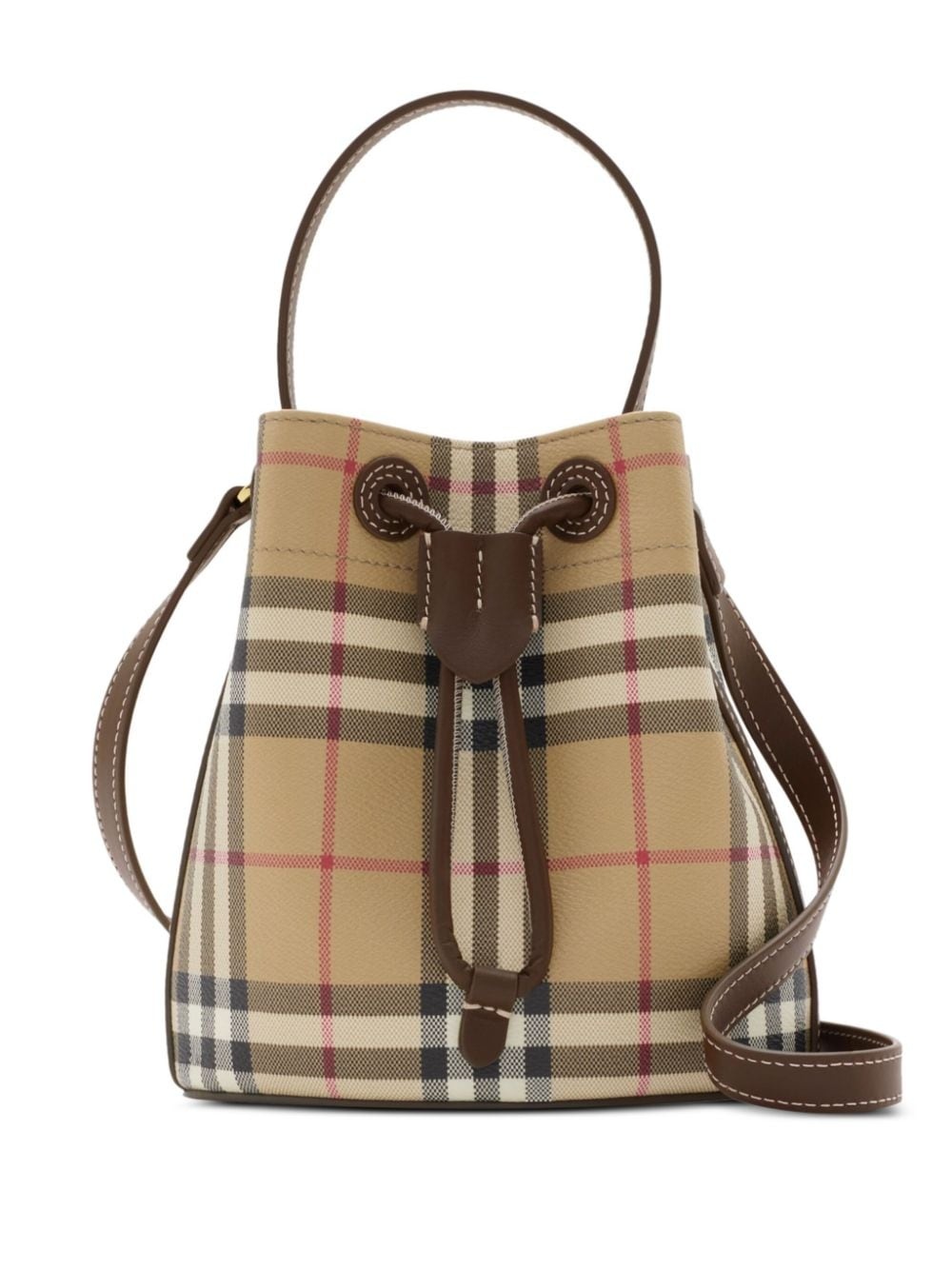 checked mini bucket bag - 1