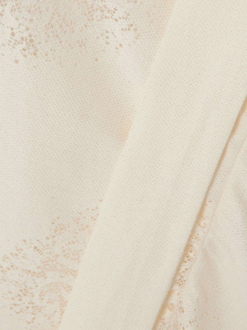 Tie-detailed lace-trimmed cotton-blend blouse 4