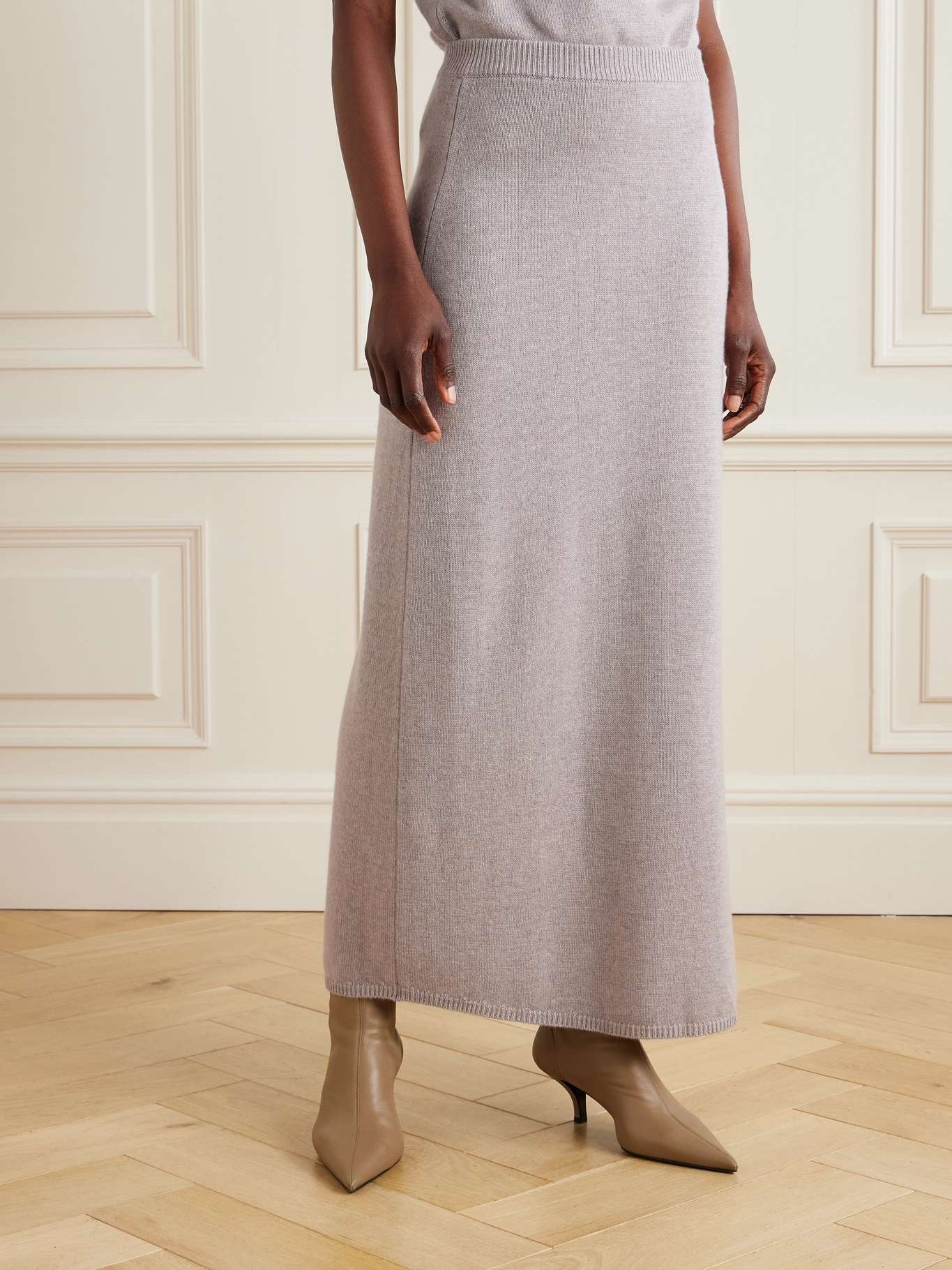 Nellie cashmere maxi skirt Gray - 3