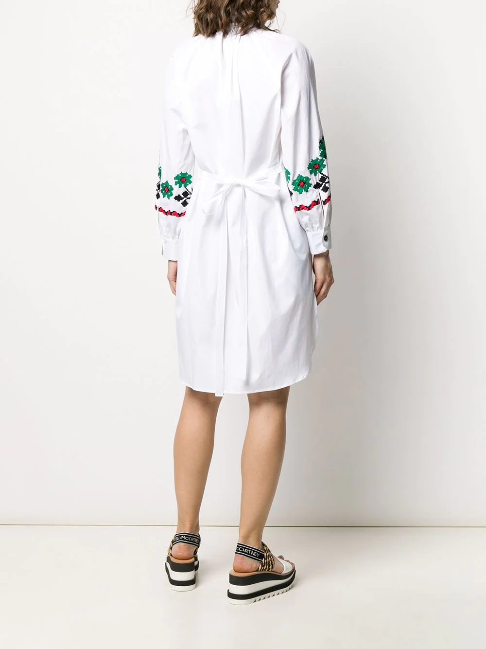 drawstring floral embroidered tunic - 4