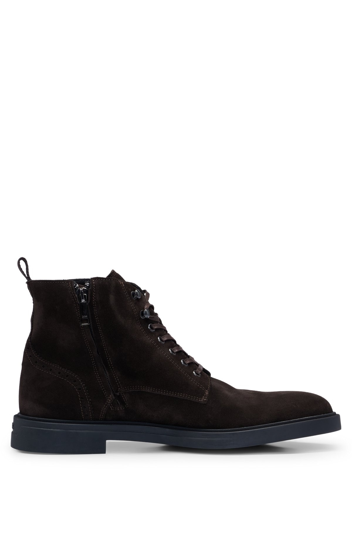 SUEDE HALF BOOTS WITH SIDE ZIP AND SIGNATURE ACCENTS - 1