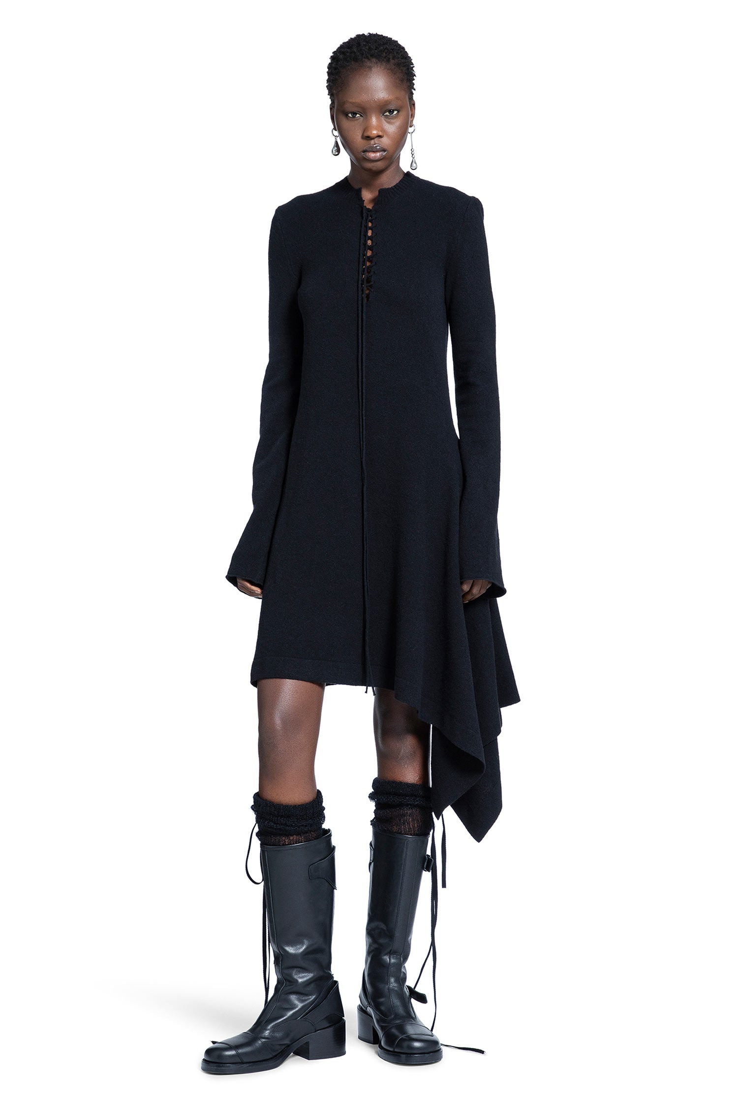 Cordule Lace-up Serafino Dress - 2