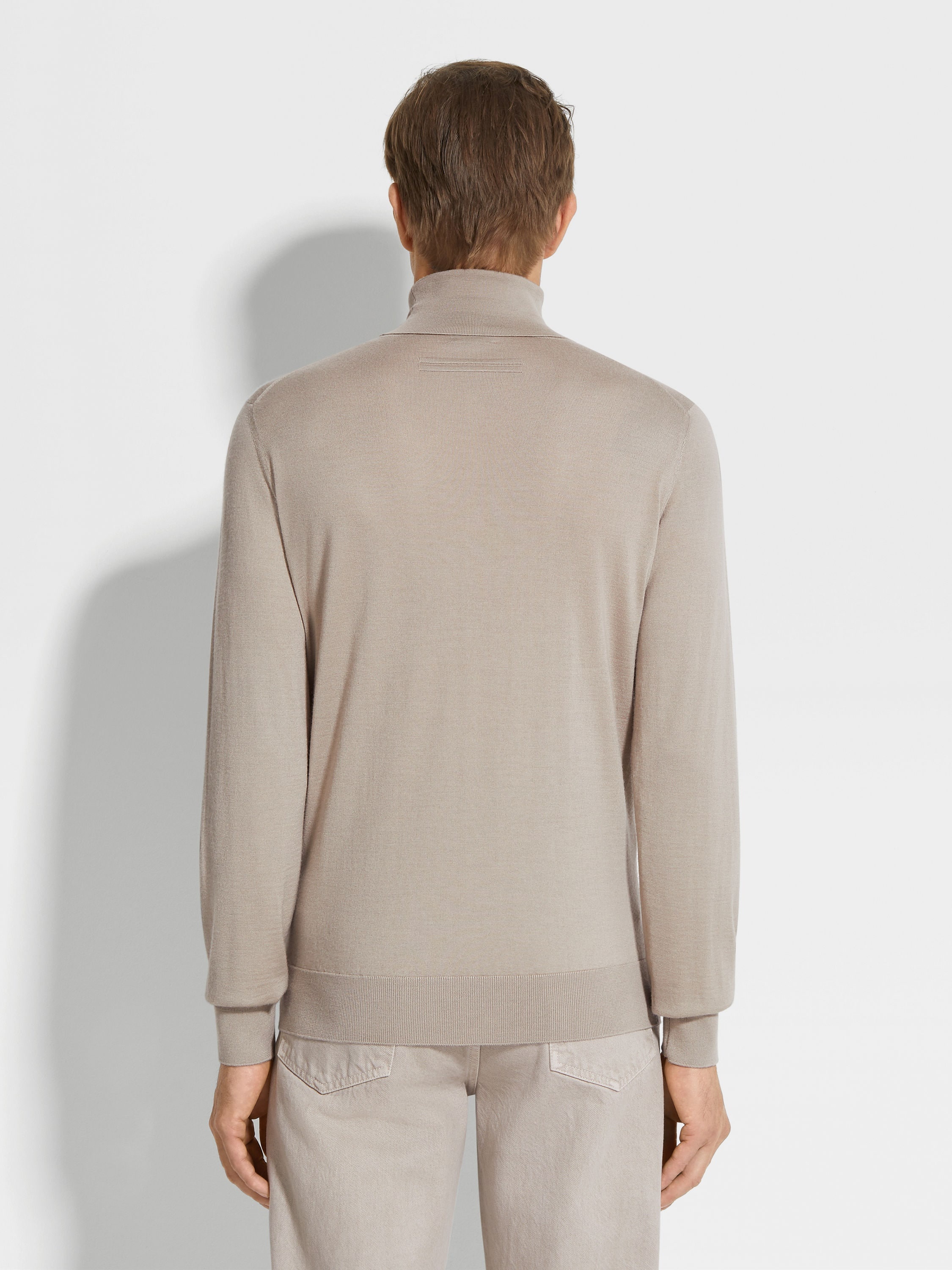 LIGHT TAUPE CASHSETA TURTLENECK - 5