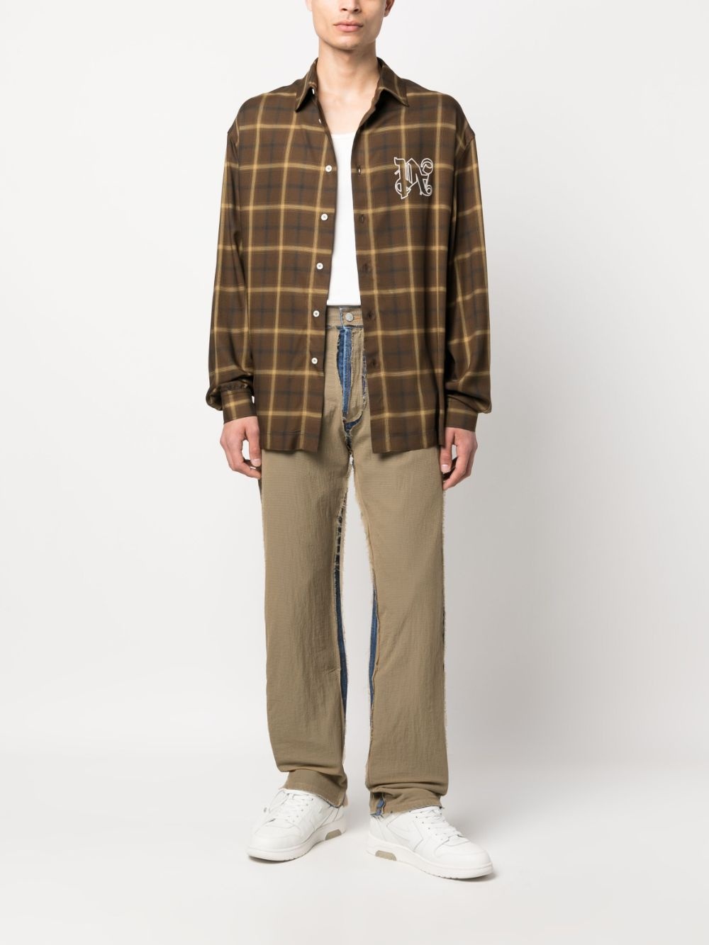 PA monogram-print checked shirt - 2