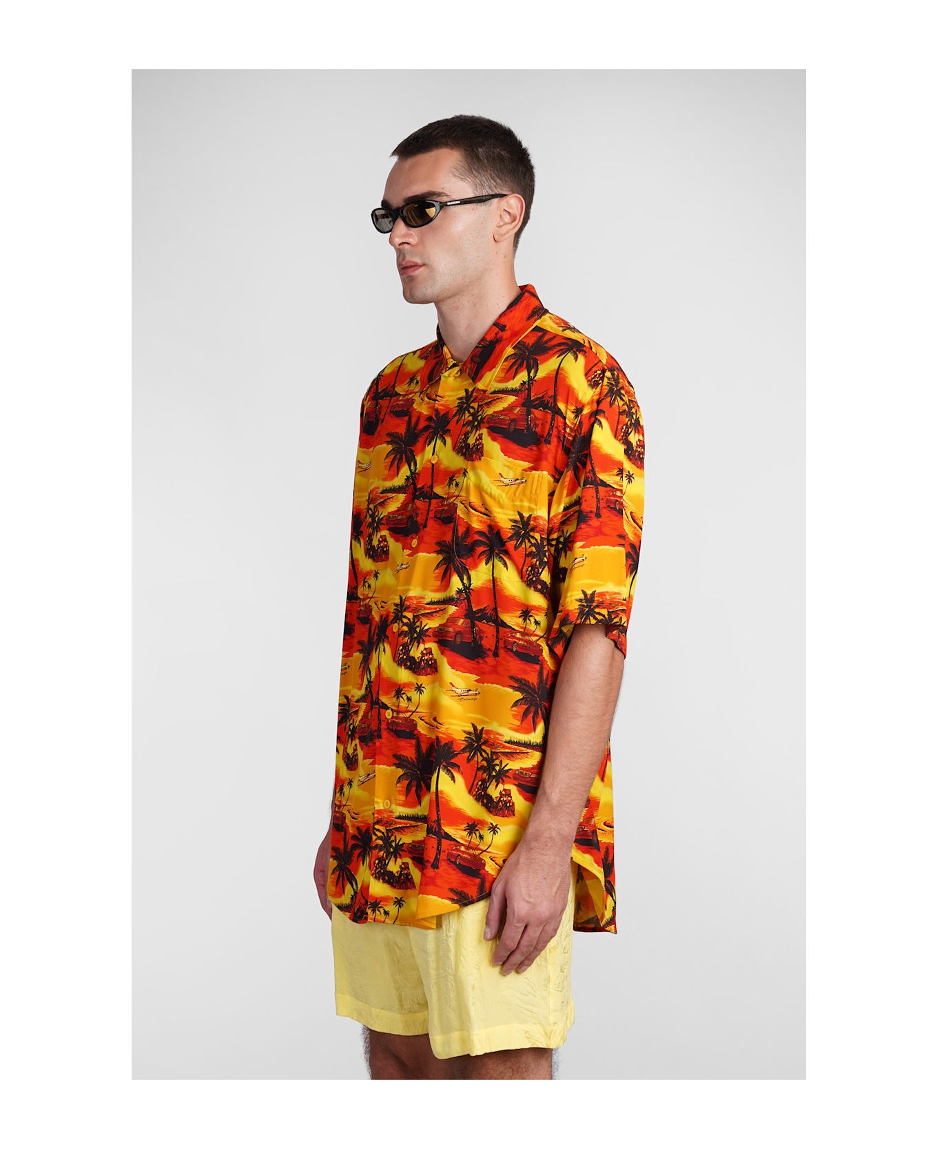 Shirt In Orange Viscose - 4