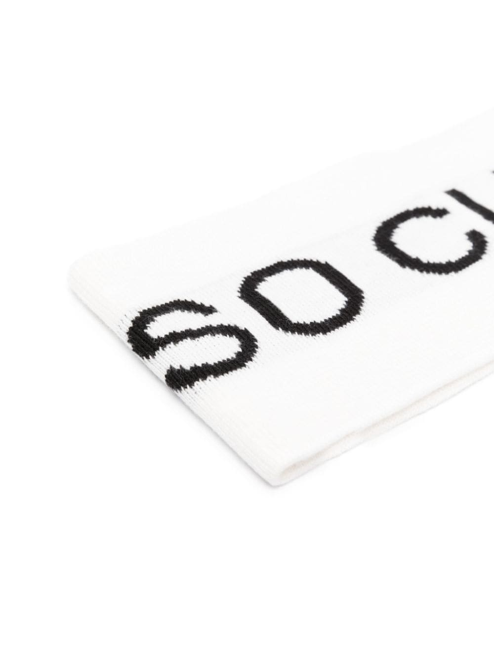 intarsia-knit slogan cotton headband - 3