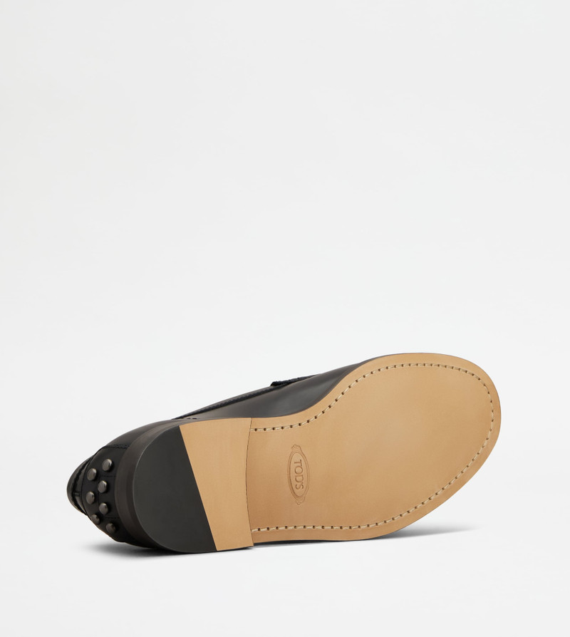 SLIPPER LOAFERS IN LEATHER - BLACK 4