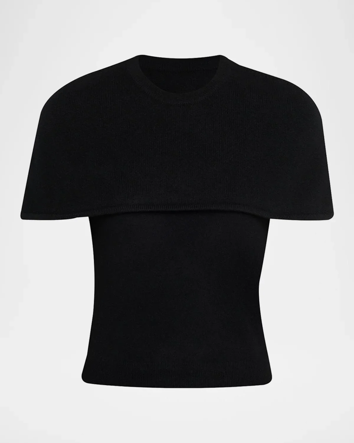 Yuki Short-Sleeve Cashmere Cape Top - 1