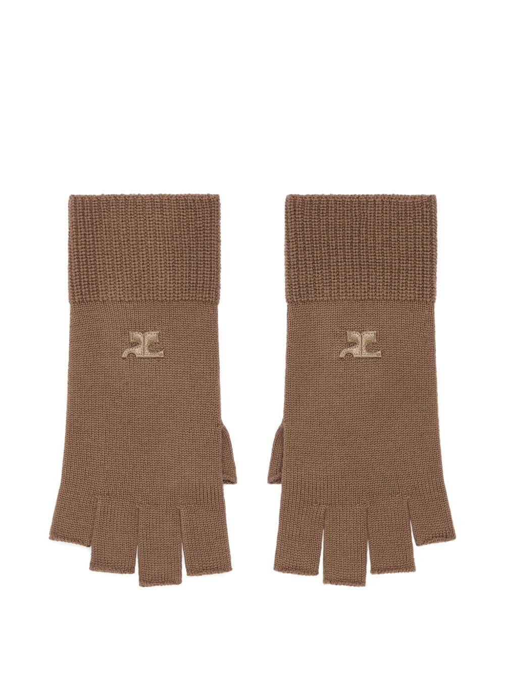 ribbed fingerless gloves - 1