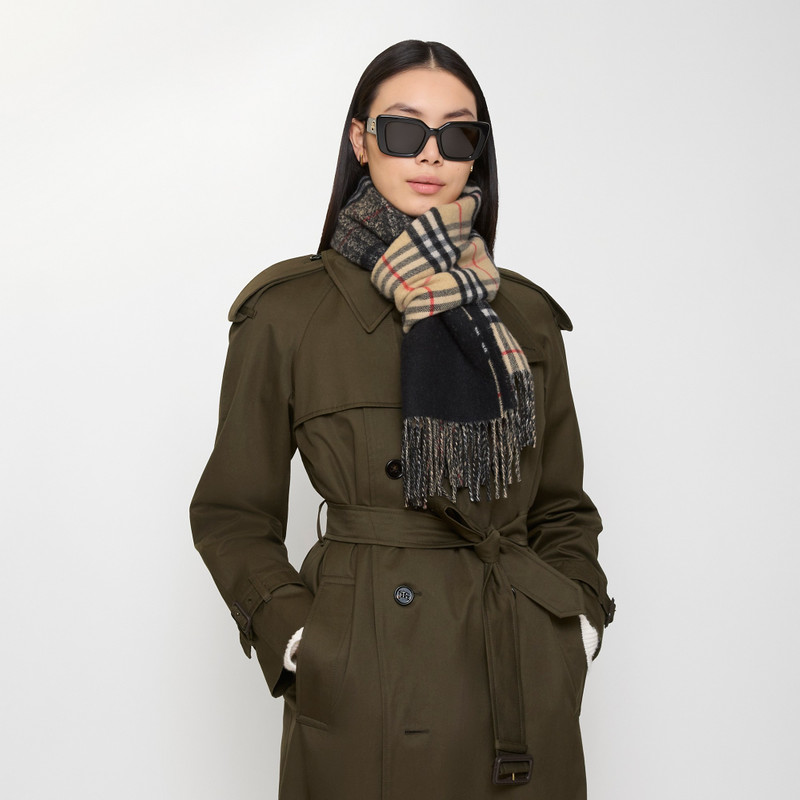 Gradient Check Cashmere Scarf 5