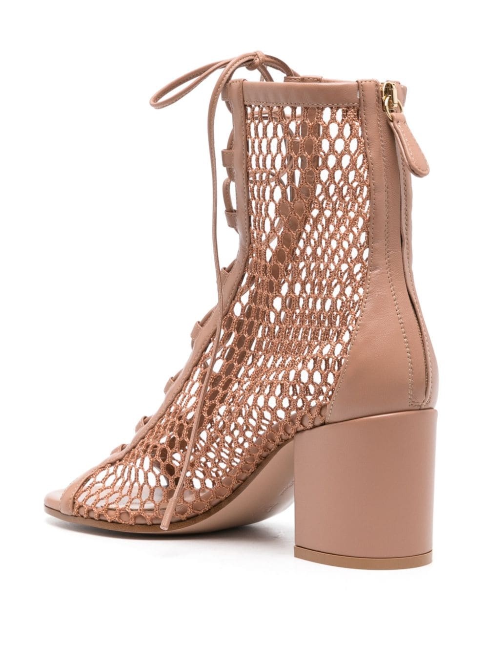 open-knit lace-up sandals - 3