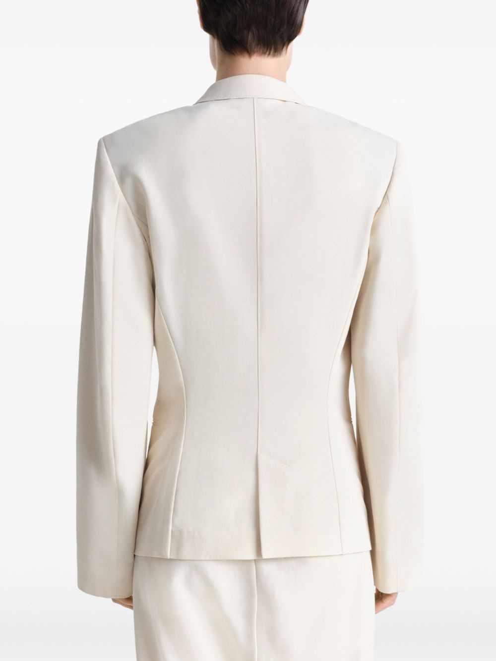 gabardine-weave single-breasted blazer - 4