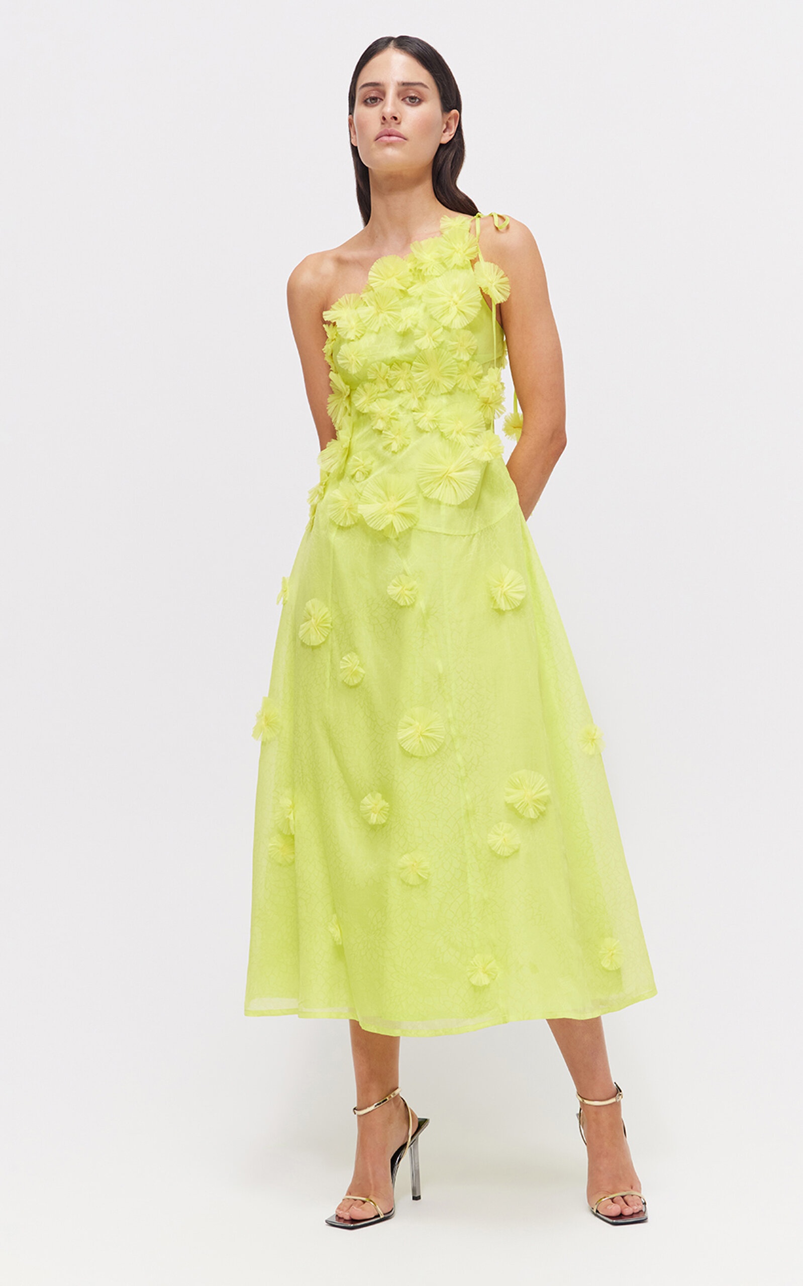 Whitley Embellished Silk Midi Dress green - 7