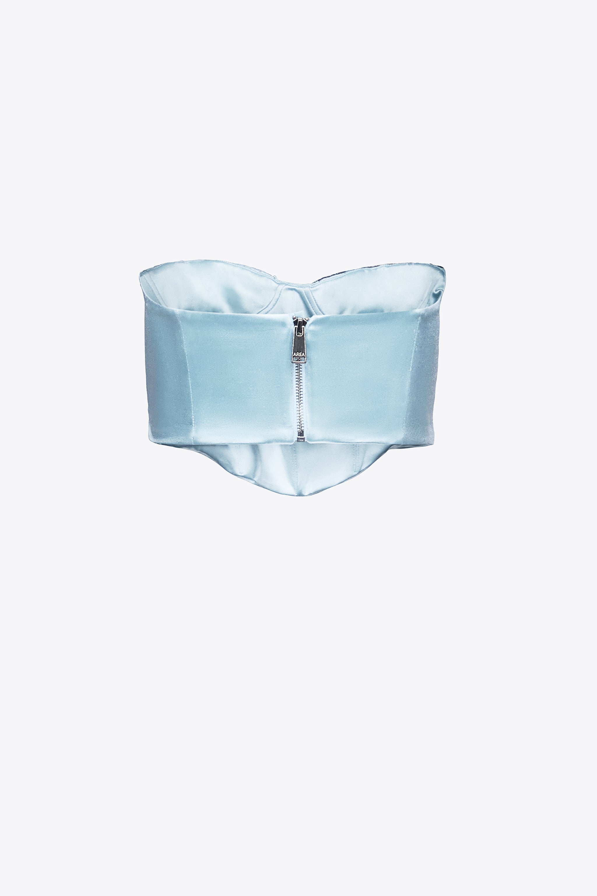 EMBROIDERED CRYSTAL CUP DRAPED BUSTIER - 2