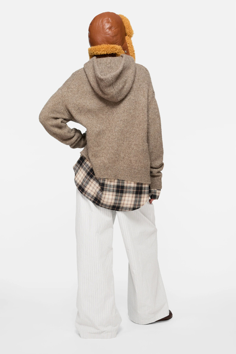 Striped cotton trousers - Multi brown 3