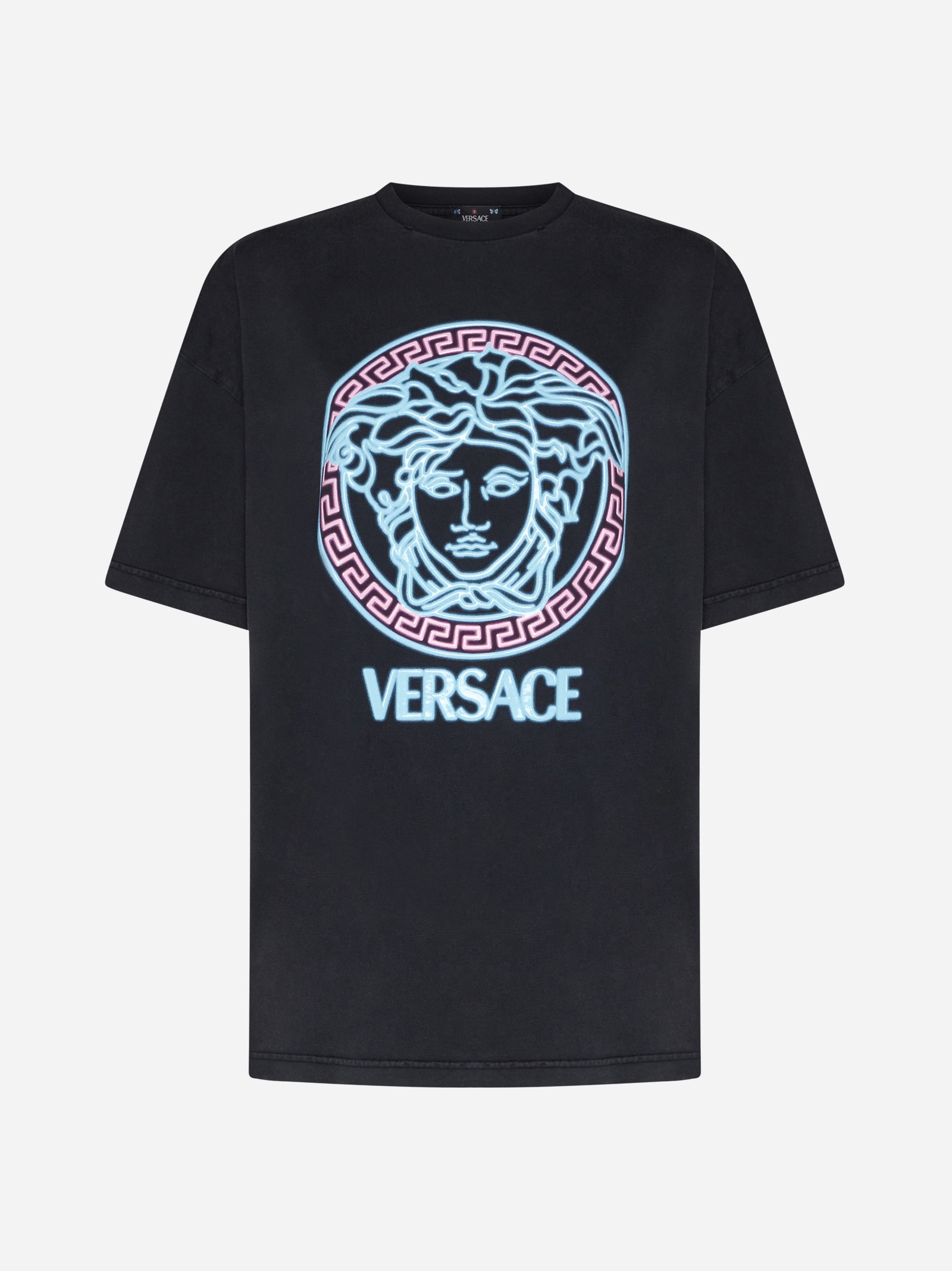【送料&関税込】Versace Logo Cotton T-shirt Versace Logo T-Shirt | VERSACE US