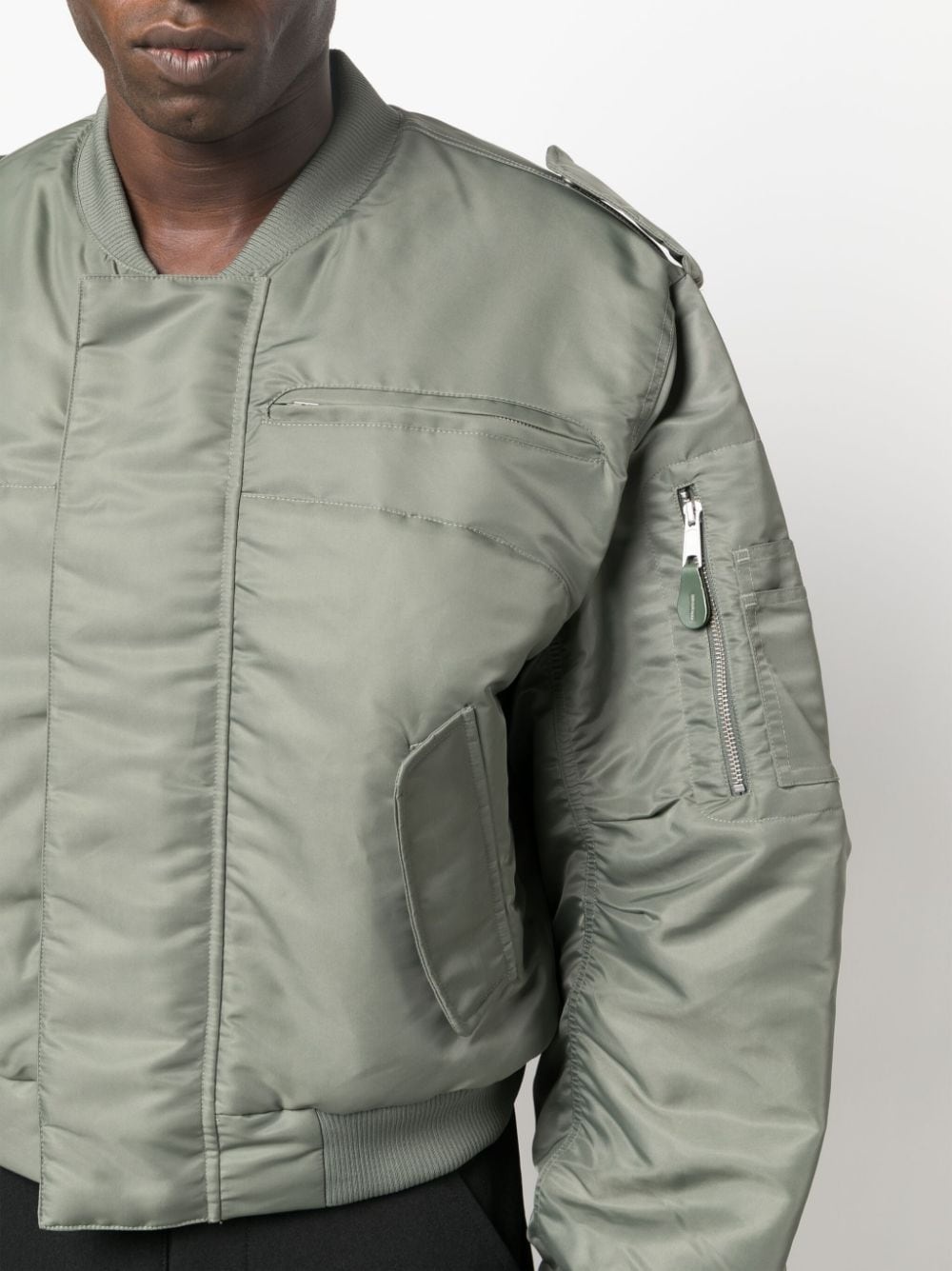 baseball-collar cropped bomber jacket - 6