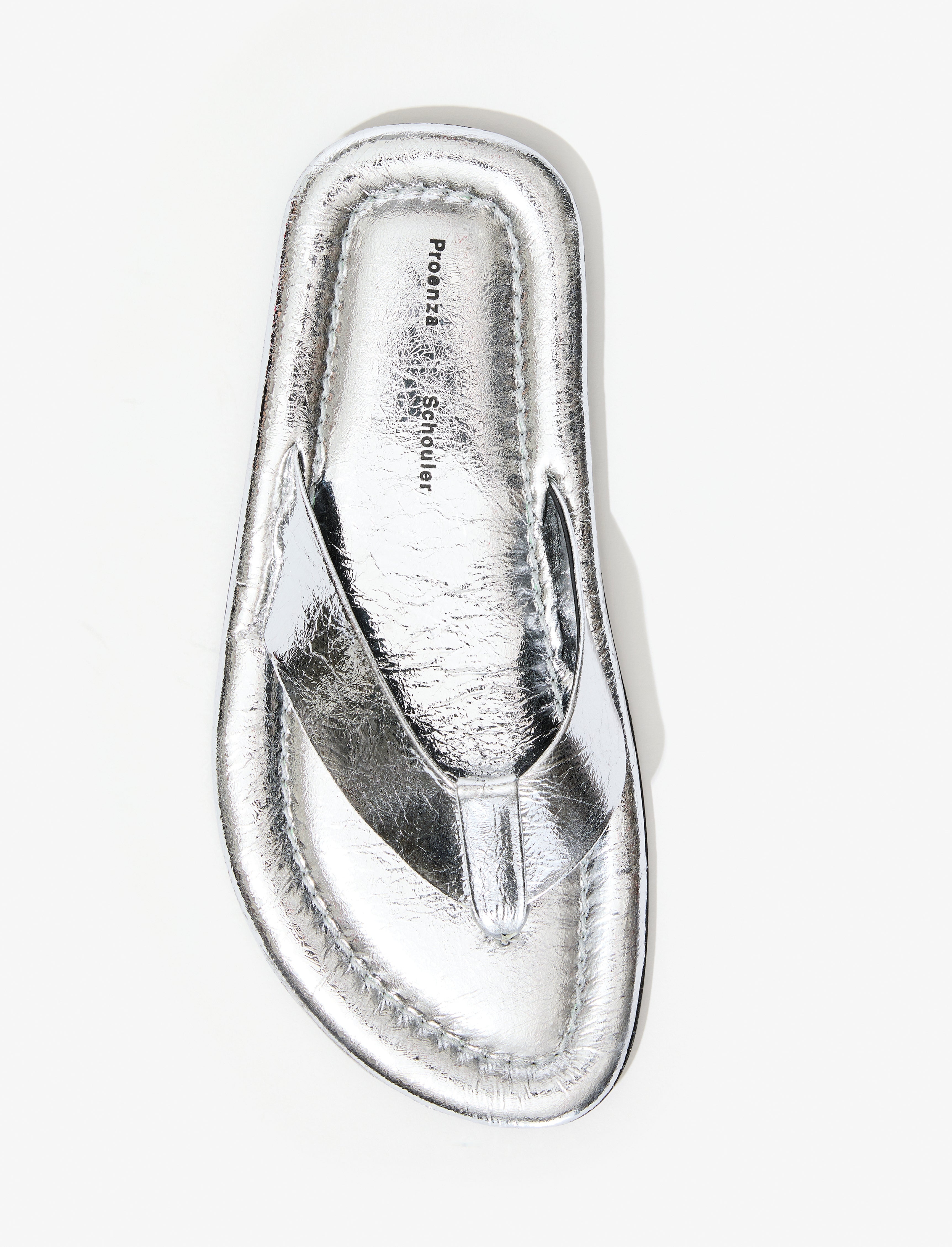 Cooper Flip Flop Sandals in Crinkled Metallic - 4