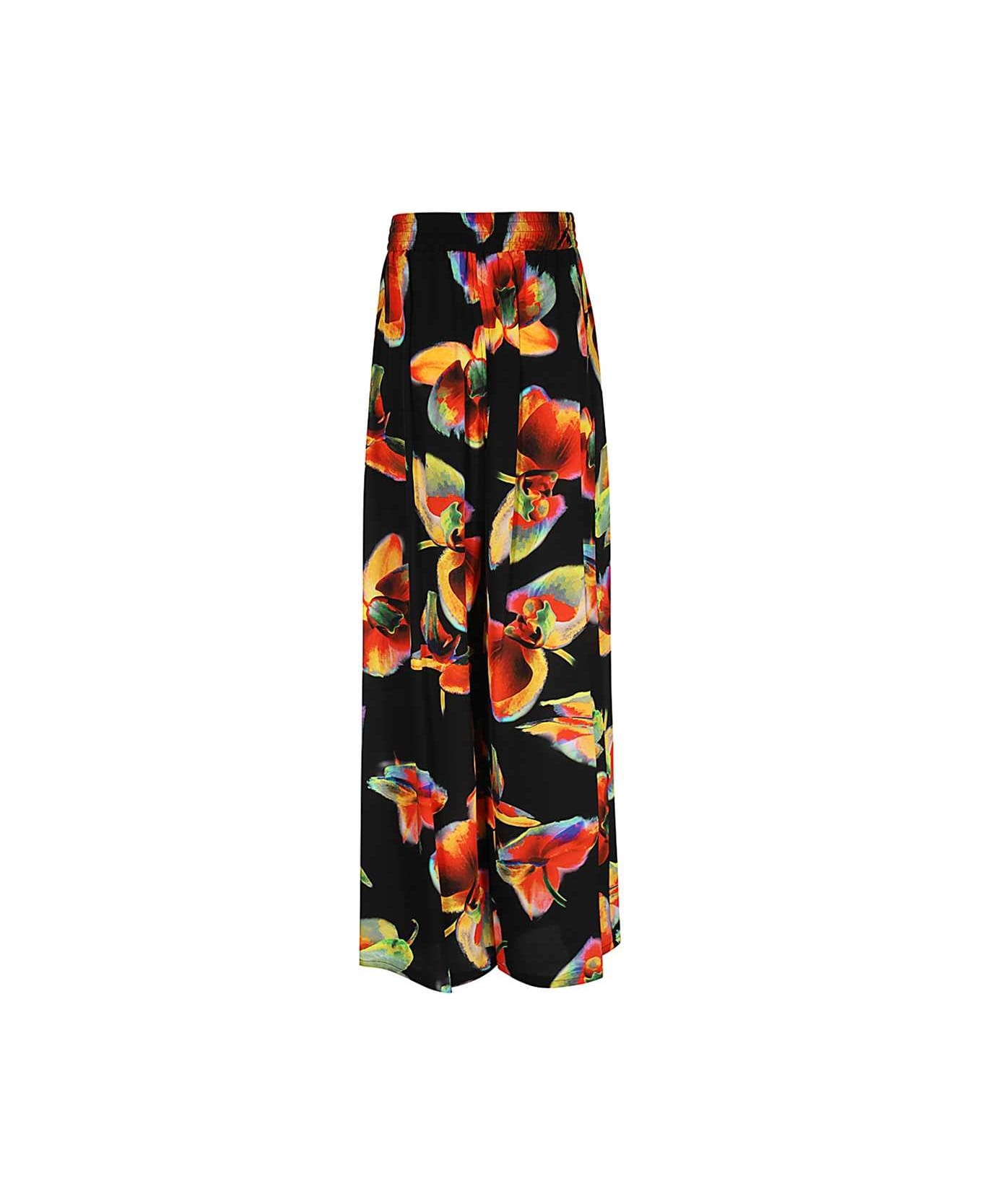 Alexander McQueen Solarised Orchid Wide Leg Trousers In