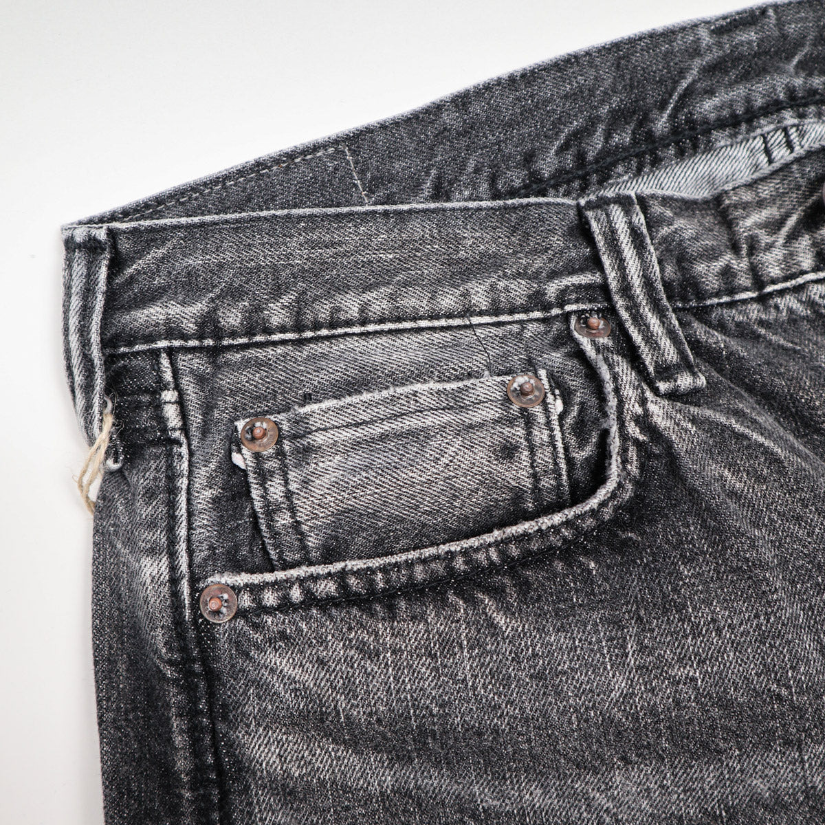 1108BKHW Slim Straight 13.7oz Selvedge Denim Black Dartford - 5
