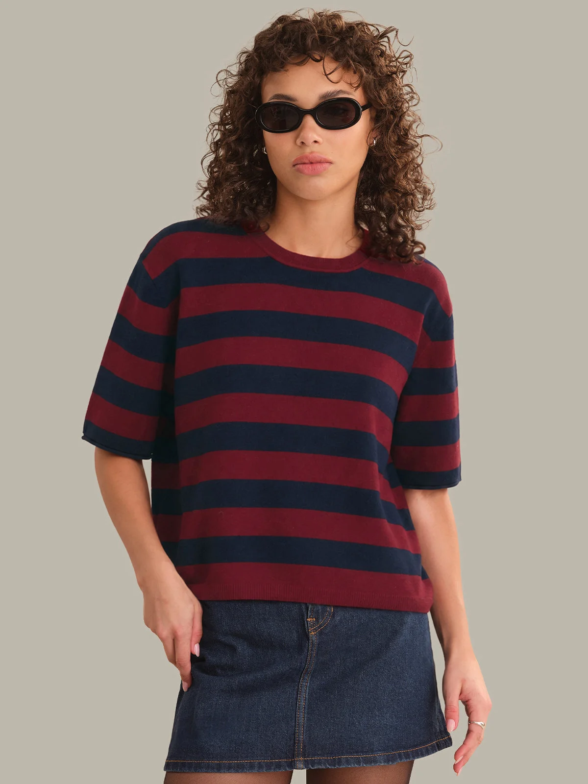 Colette Crew Neck Boxy Tee - 1