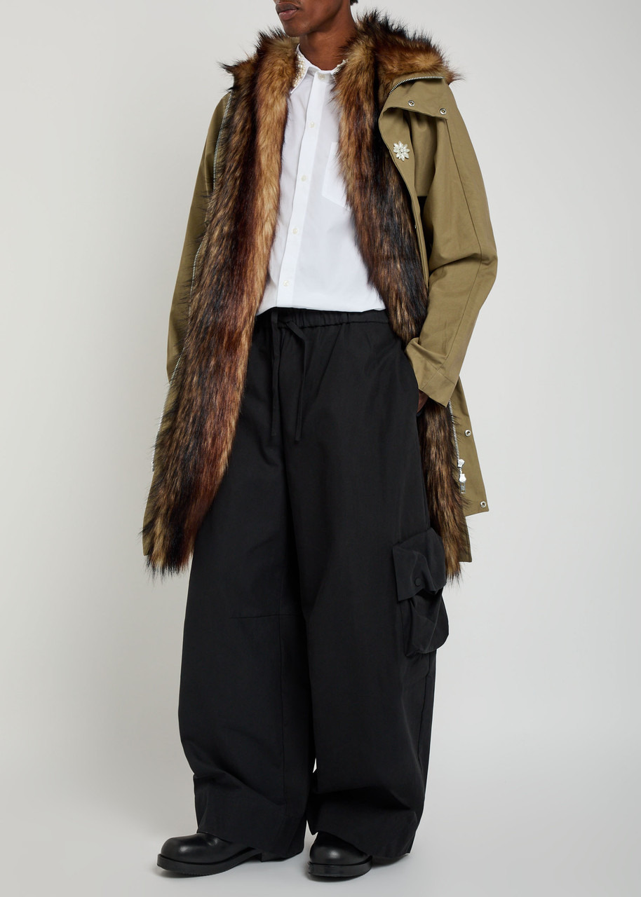 Simone Rocha Faux Fur-trimmed Cotton-blend Parka Coat - 4