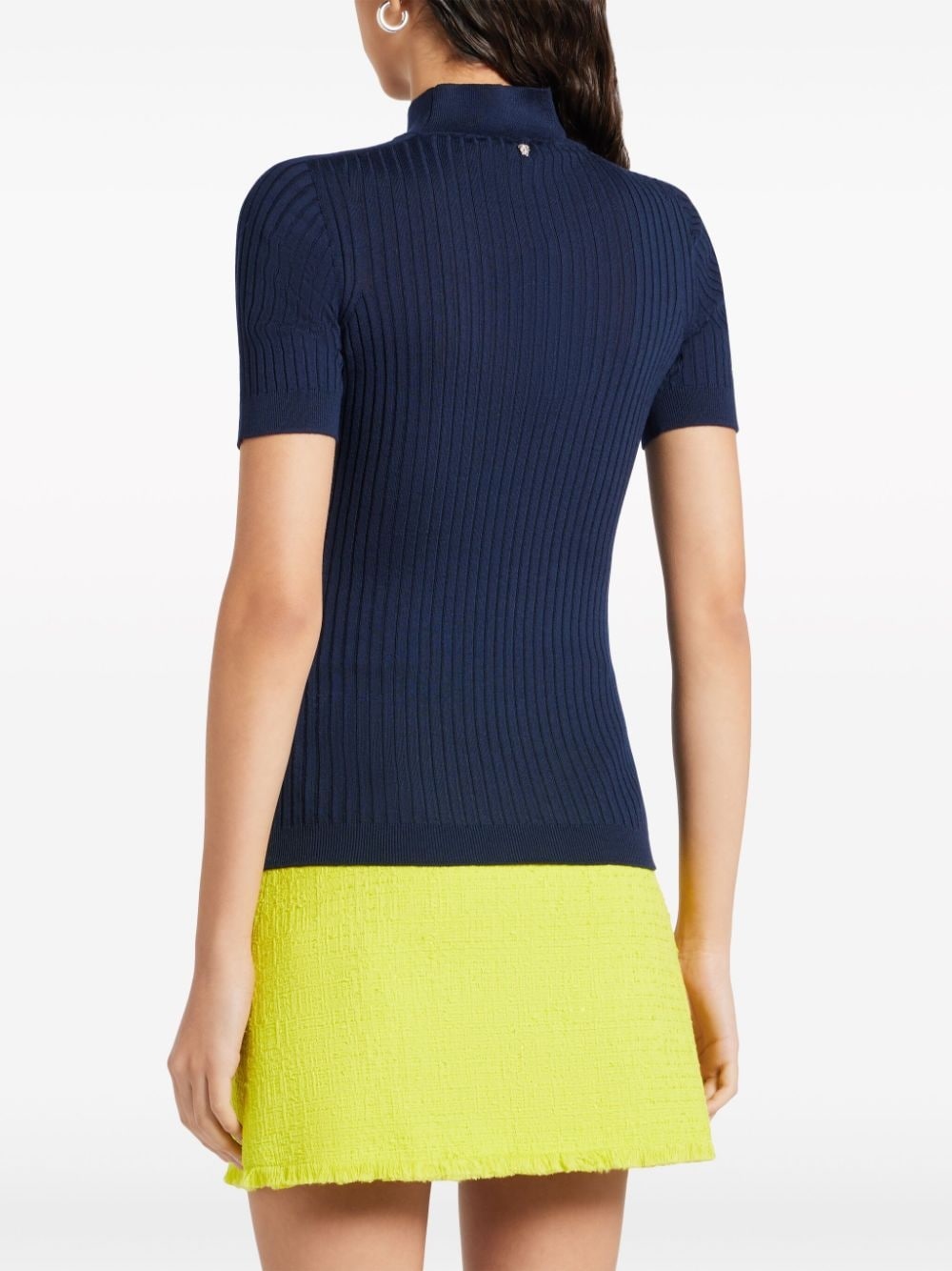Medusa-plaque ribbed-knit wool top - 4