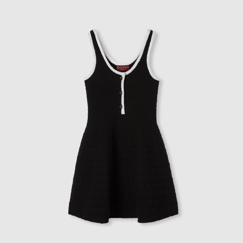 Tweed wool dress with embroidery 1