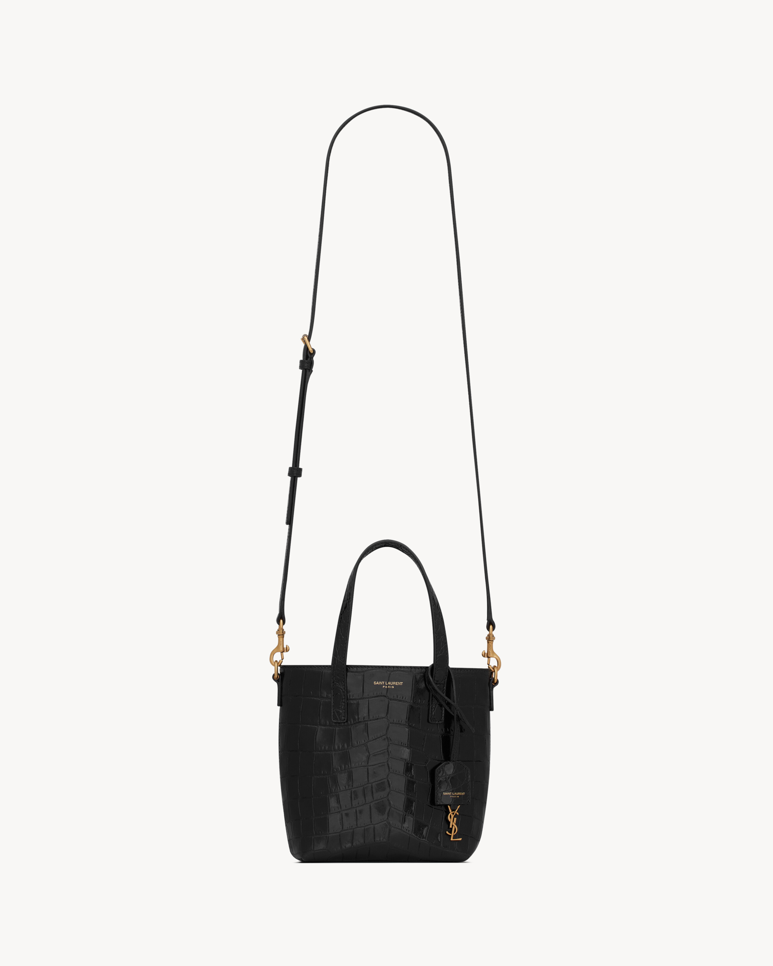 MINI TOY SHOPPING SAINT LAURENT IN CROCODILE-EMBOSSED LEATHER - 3