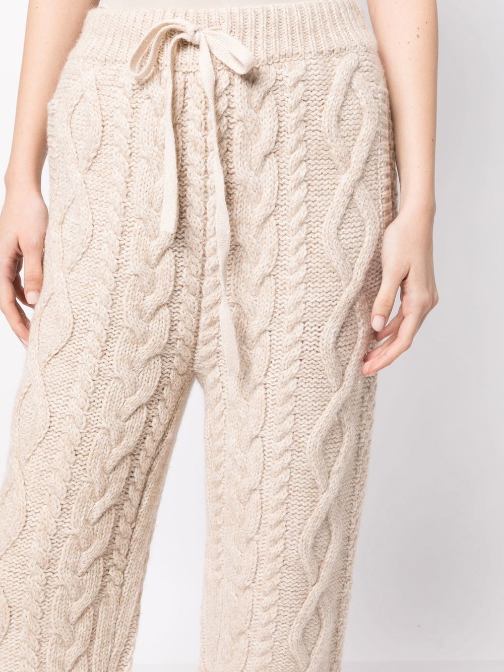 cable-knit straight trousers - 5
