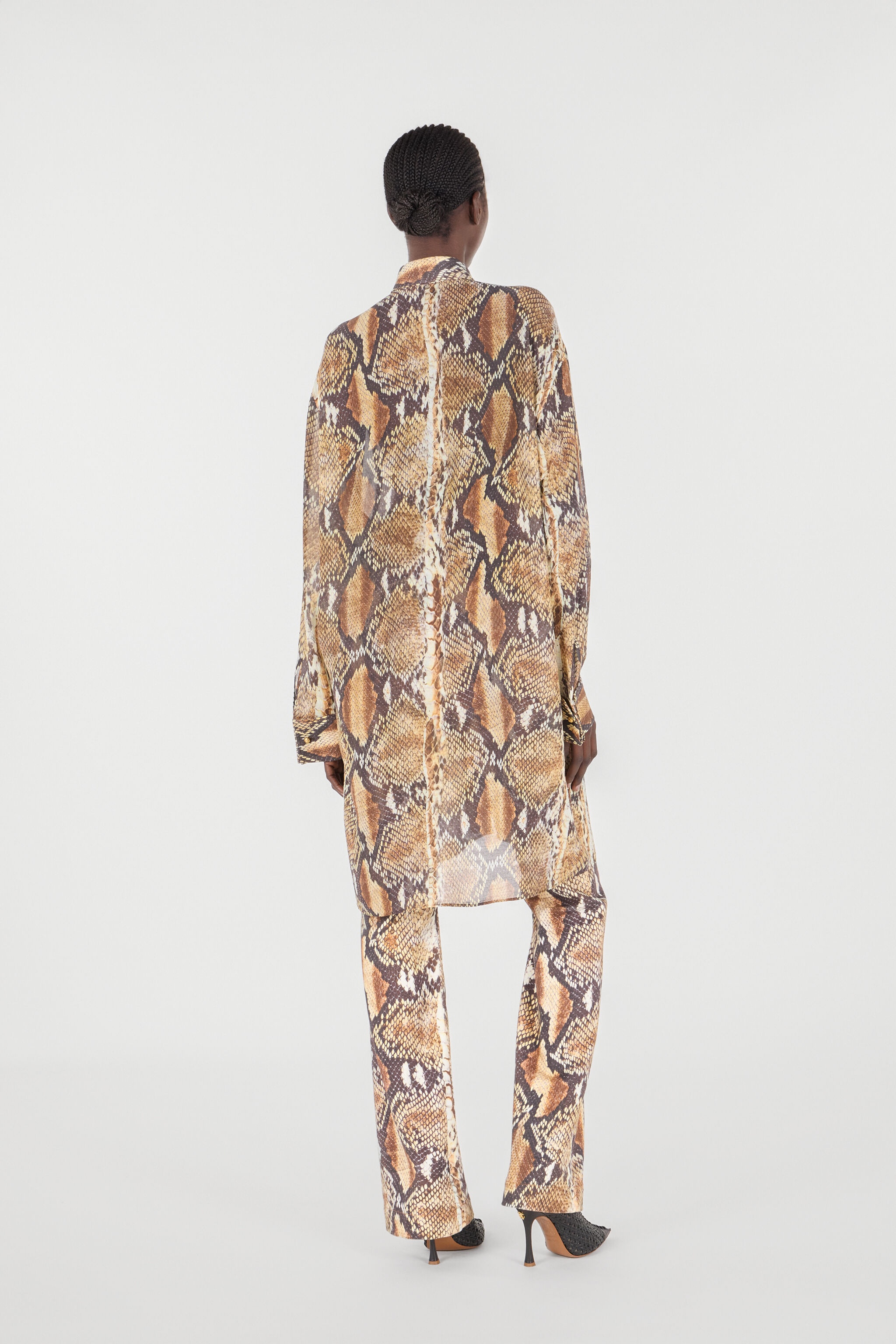 Python Print Shirt Dress - 4