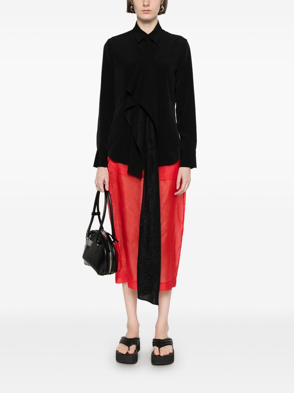 drape-panel shirt - 2