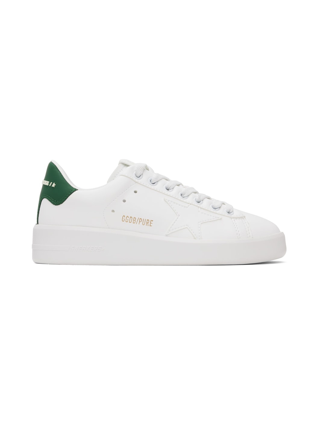 White & Green Purestar Sneakers - 1