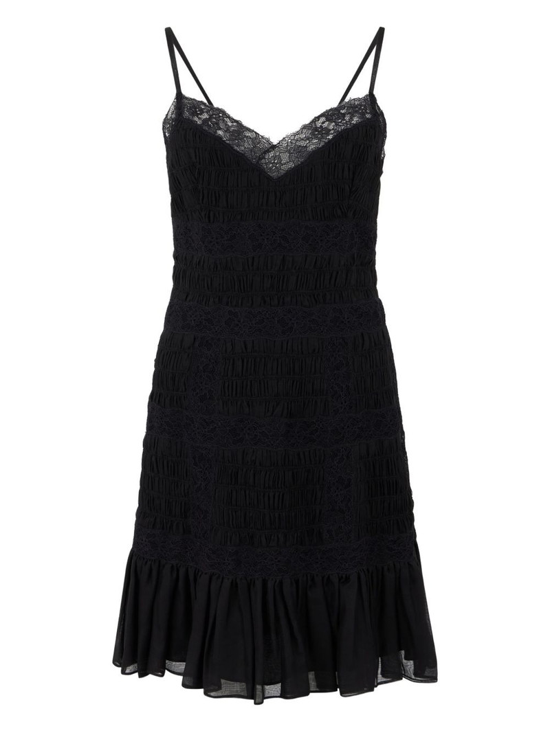 lace-trim ruffled dress 1