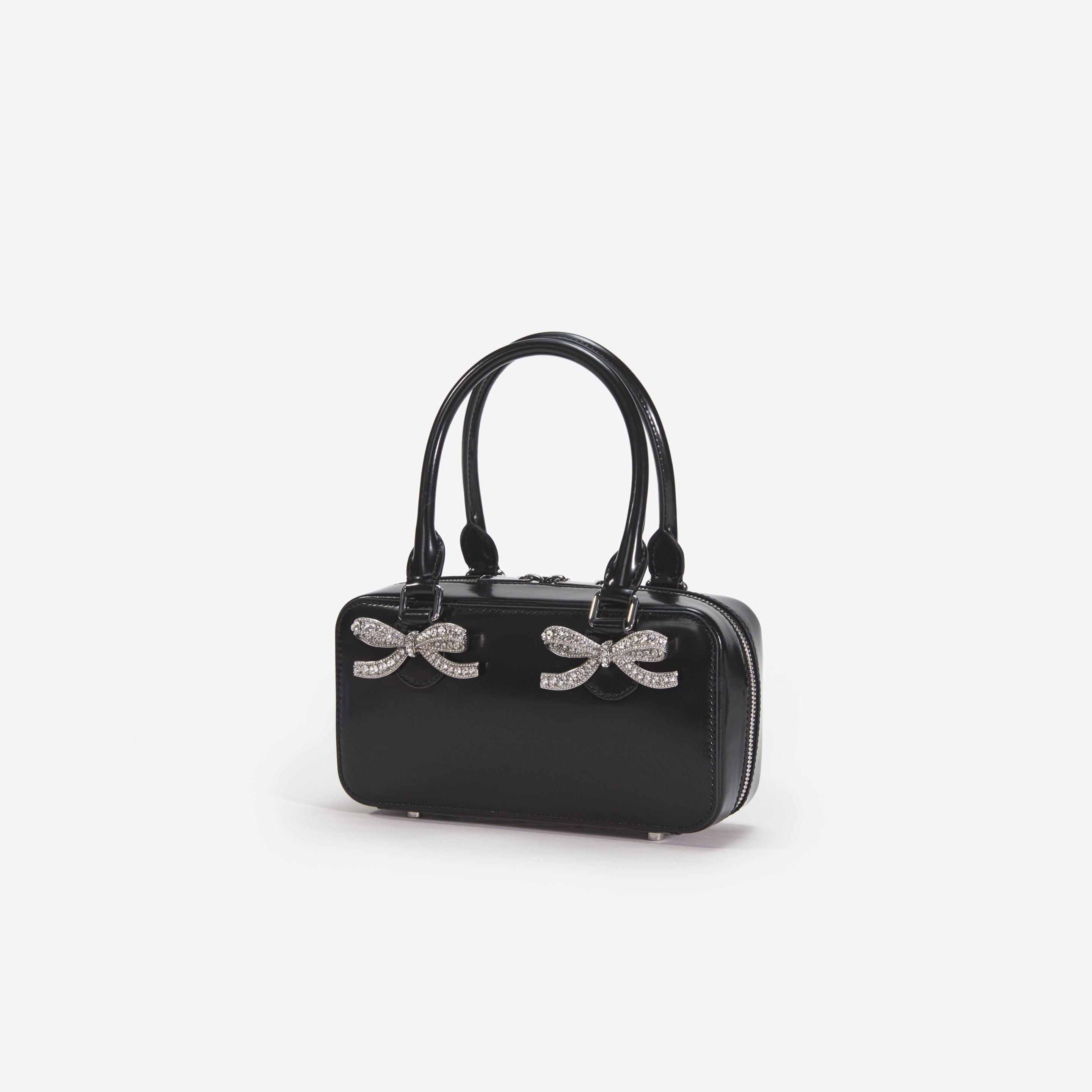 Black Leather Mini Tote Bag - 2