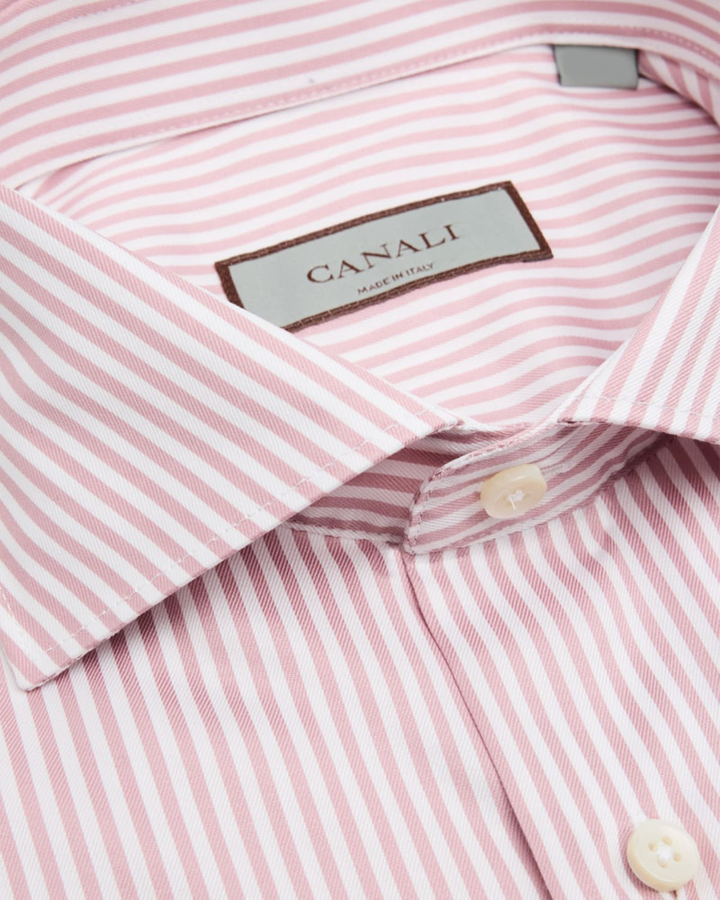 Canali Men's Classic-Fit Cotton Bengal Stripe Dress Shirt outlook