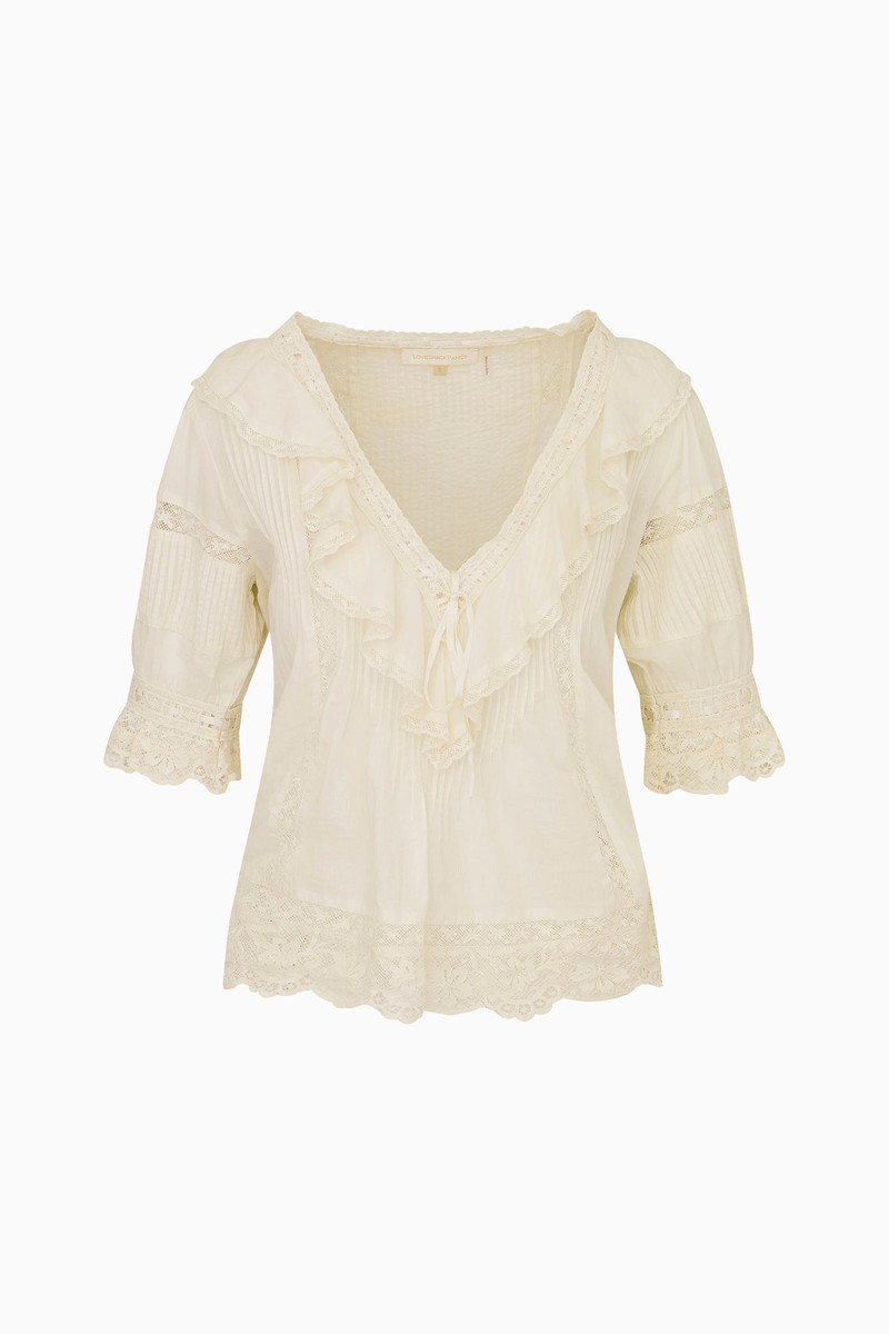 Romilly Cotton Lace Ruffle Blouse 1