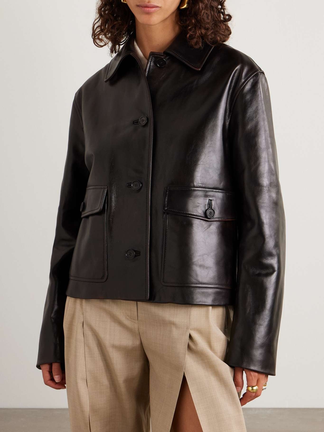 Glossed-leather jacket - 3