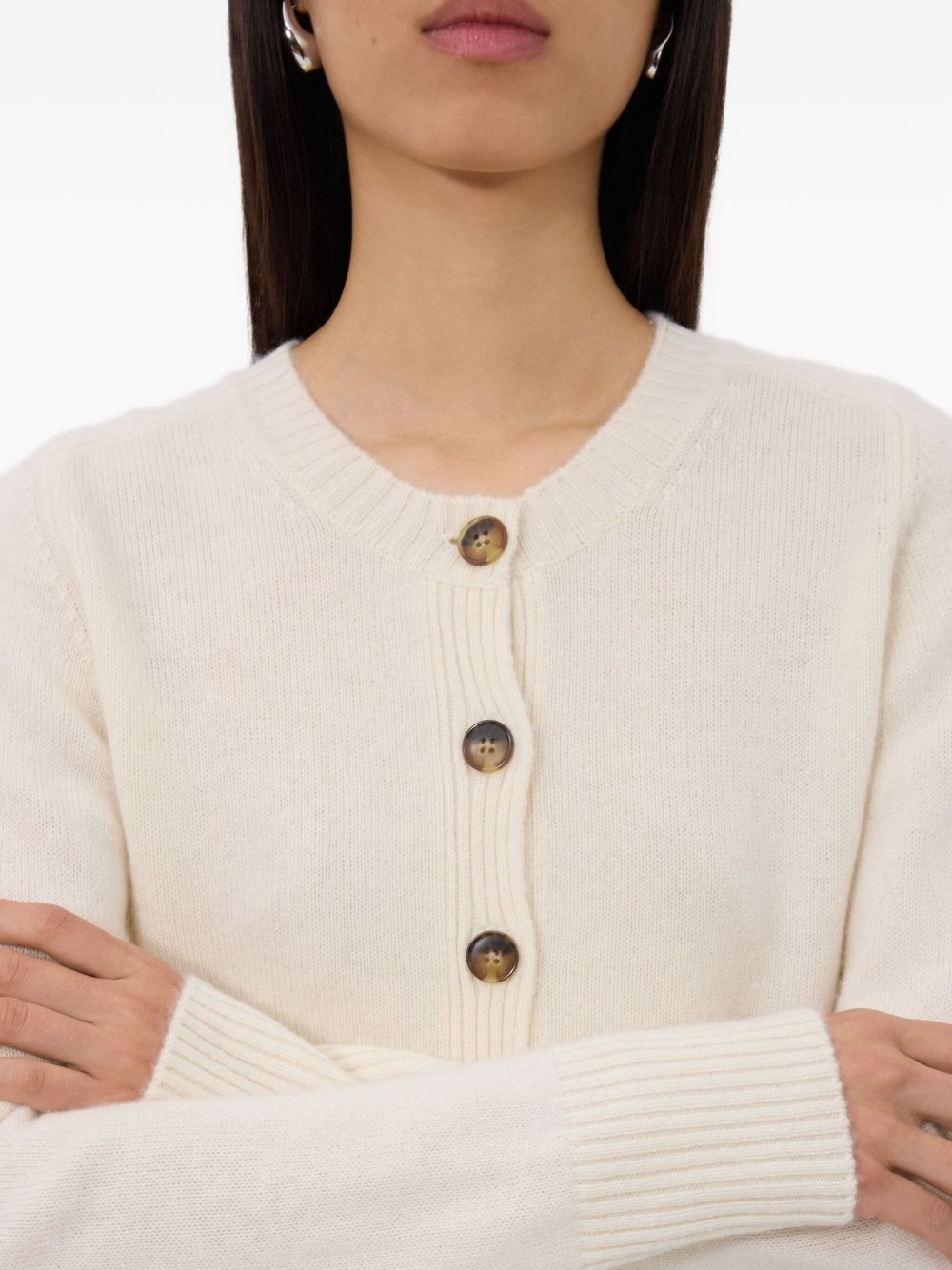 ribbed cashmere cardigan - 5
