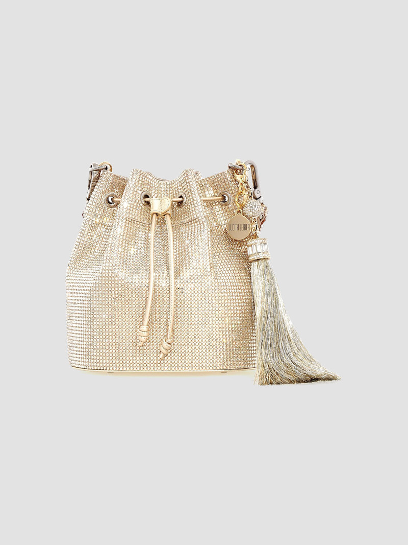 Women's Piper Crystal-Embellished Bucket Bag - Silver Rhine 7
