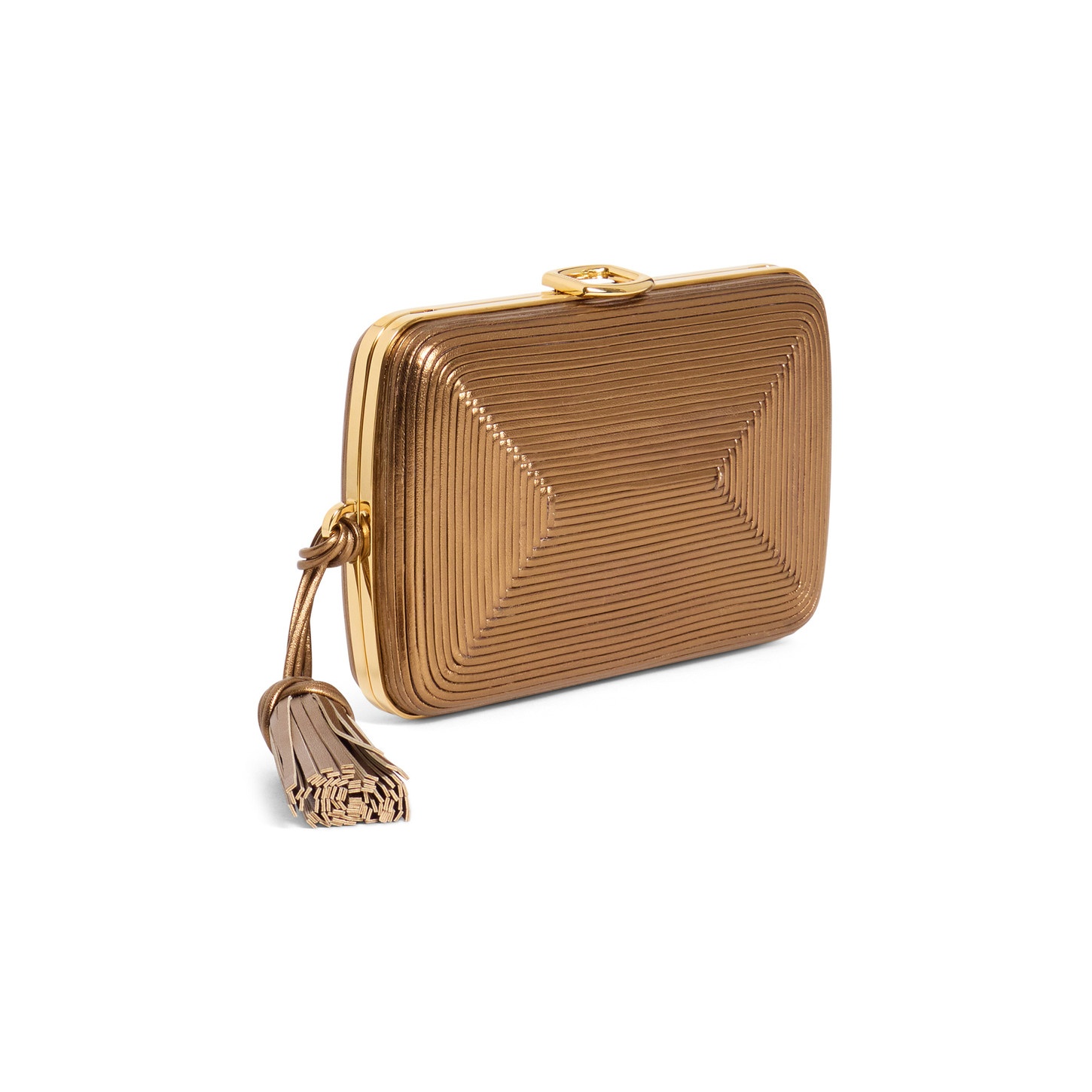 Gold leather crossbody bag - 3