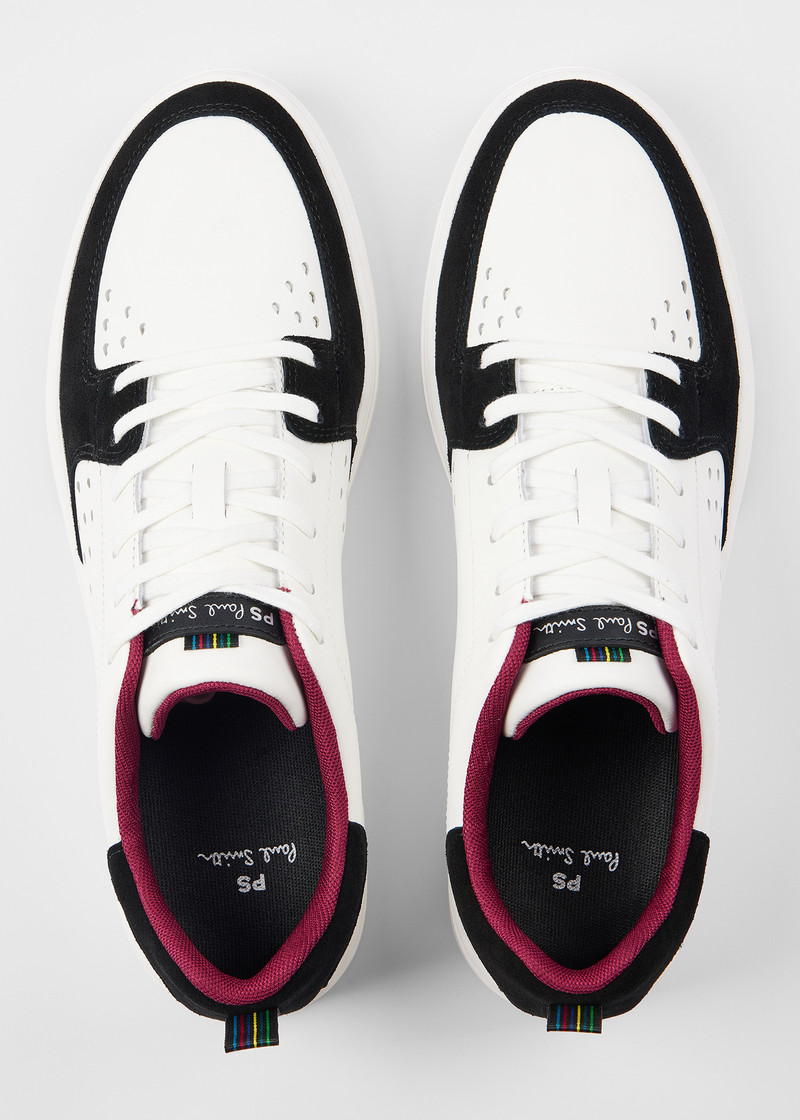 White and Black Panel 'Cosmo' Trainers 5