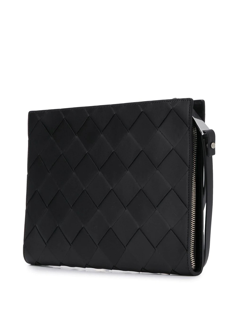 woven leather clutch bag - 3