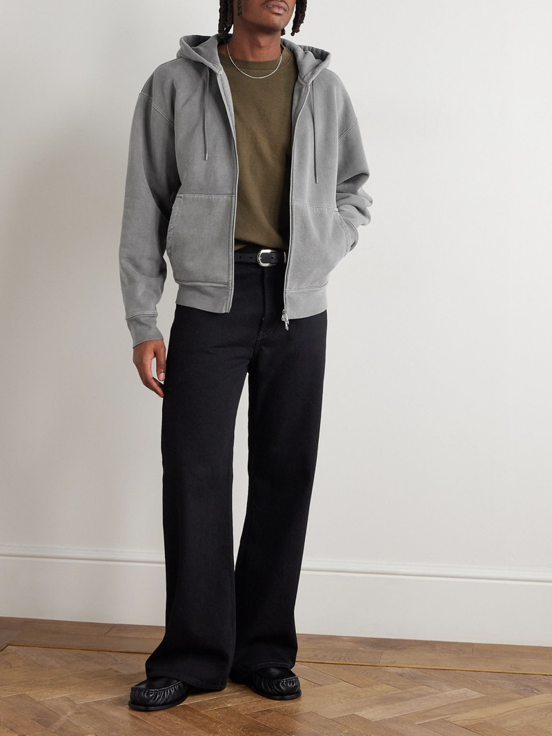 Our Legacy Rascal Cotton-Jersey Zip-Up Hoodie Gray outlook