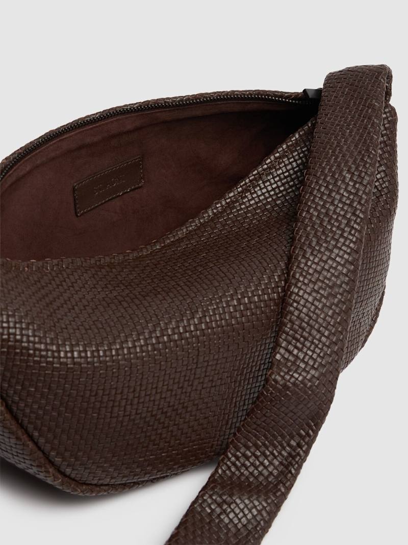 Woven Crescent leather shoulder bag - 6